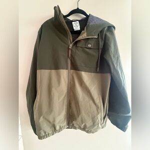 Men's Voyager Two-Tone Olive Hooded Jacket Size Medium